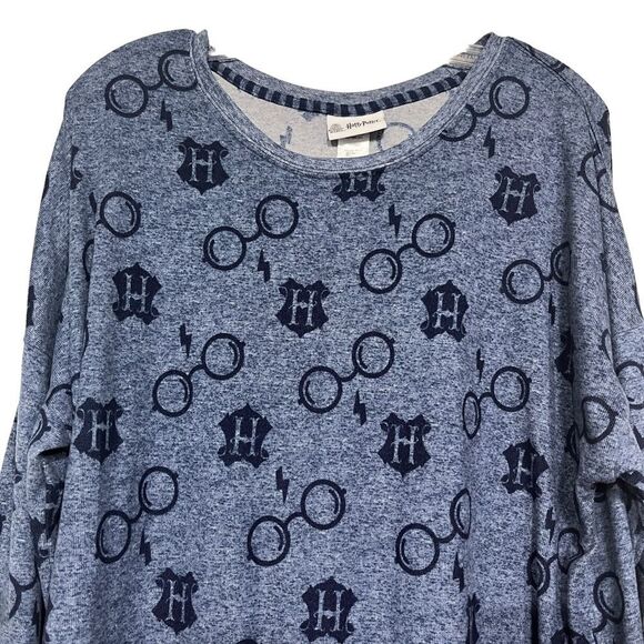 Wizarding World Harry Potter Women's 2-Piece Cozy Pajama Set Navy Blue - Picture 3 of 9